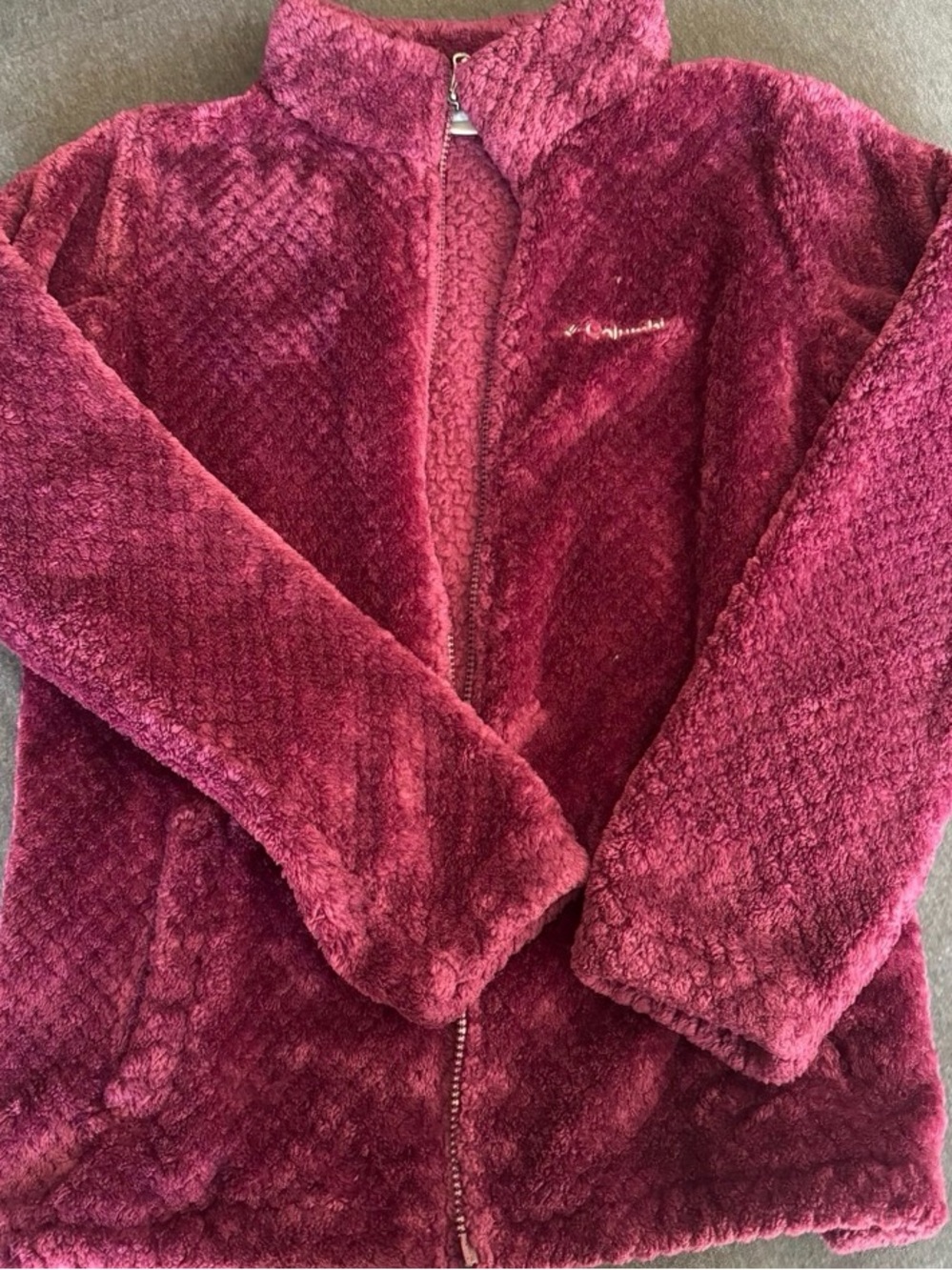 Columbia Plush Teddy Zip Jacket - Deep Berry